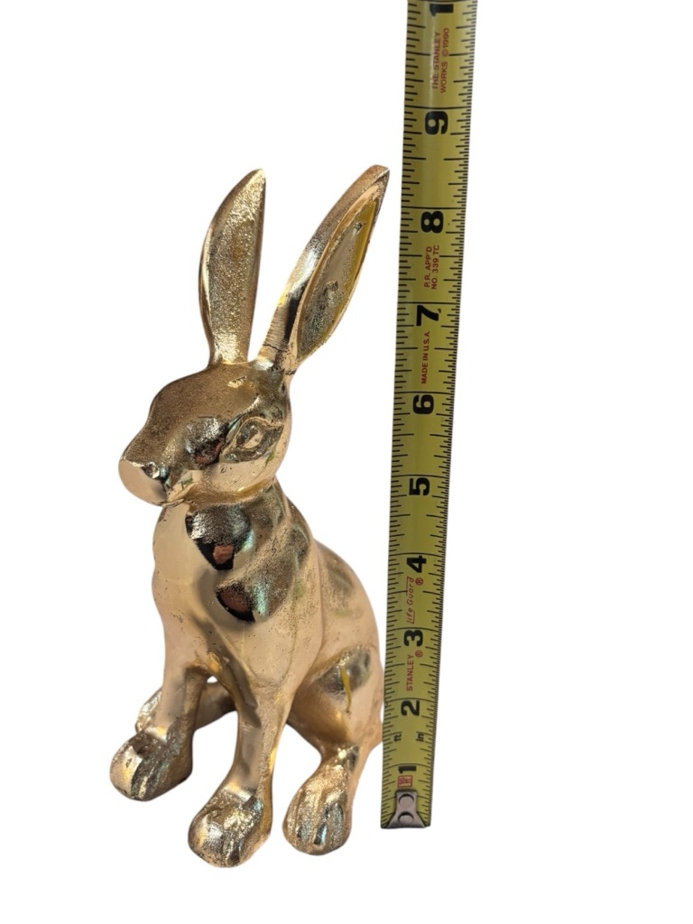 Gold Rabbit cast metal 8 1/2” Figurine Decorative Accent - Picture 6 of 8
